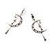 Crescent Moon Long Tassel Crystal Stud Earring 5.4 Inch Kaariag Punkin Jewelry