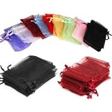 Click Down 108pcs Drawstring Organza Jewelry Pouch Bags 7*9cm