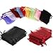 Bezall 100Pcs Sheer Organza Bags 5x7 Inches, Assorted Color Small Mesh Drawstring Jewelry Gift Pouches Wedding Party Christmas Favor Bags
