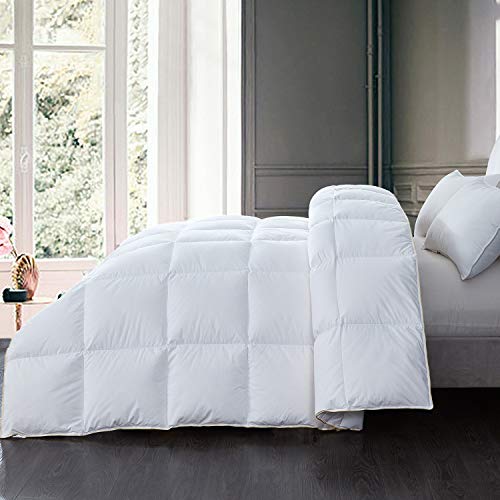HOMBYS Luxurious Goose Down Feather Comforter Queen Size Duvet Insert
