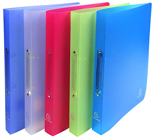 Exacompta 20 semi-rigid ring binders PP Chromaline A4 2 rings assorted