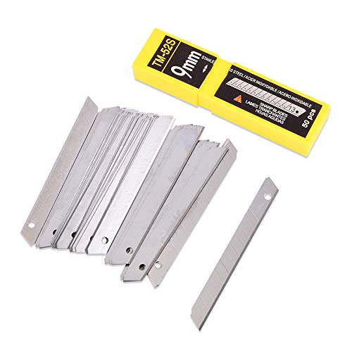 image for WINJUN 9mm Utility Knife Replacement Blades, Snap Off Stainless Steel 