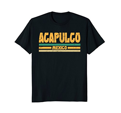 Mens retro acapulco mexico t-shirt distressed vintage style mediu…