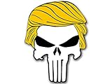 American Vinyl Punisher w/Trump Hair Shaped Sticker (Bumper pro Donald Military GOP q)