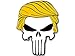 American Vinyl Punisher w/Trump Hair Shaped Sticker (Bumper pro Donald Military GOP q)