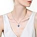 Devuggo Mabella 925 Sterling Silver Simulated Birth Month Blue Sapphire Heart Pendant Necklace, Gifts for Women