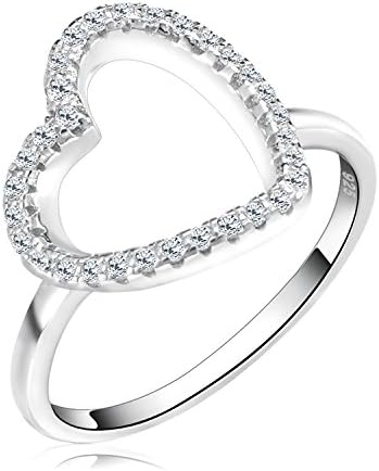 Delatcha Hollow Heart Shape Ring1.5mm Width rose gold engagement ring black fashion ring