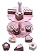 Wooden Dessert Tower Play Set, 14 pieces including cake stand, cakes, pastries, chocolates and tin gift box