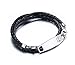 Free Engraving Unisex Stainless Steel Tag with Black Braided Leather Triple Wrap Medical Alert Bracelets