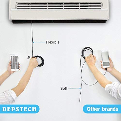 Depstech Wireless Endoscope, WiFi Borescope Inspection 2.0 Megapixels HD Snake Camera for Android and iOS Smartphone, iPhone, Samsung, Tablet -Black(11.5FT)