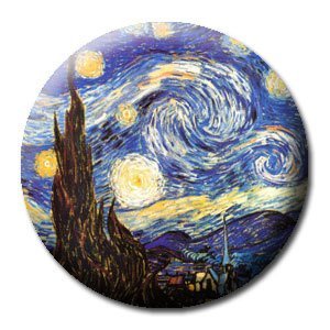 STARRY NIGHT VINCENT VAN GOGH Art Pinback Button 1.25" Pin / Badge