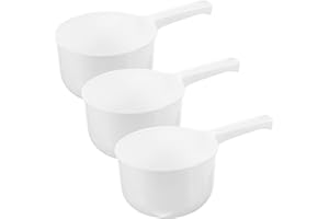 Healifty Plastic Water Dippers Scoops: 3-Pack Multi-Function Household Water Scoops Ladle for Bathing Kitchen and Garden Use 