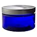 Cobalt Blue 4 oz PET Plastic (BPA Free) Refillable Low Profile Jar with Silver Metal Lid - 6 Pack