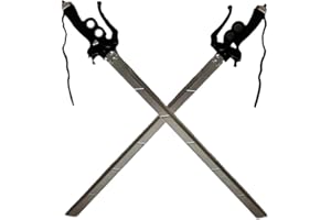 damdos Halloween Prop 2PCS 37inch Attack Foam Sword, 37inch Shingeki Cosplay Sword Kyojin Cosplay Prop Xmas Birthday Gifts (2pcs Sliver)