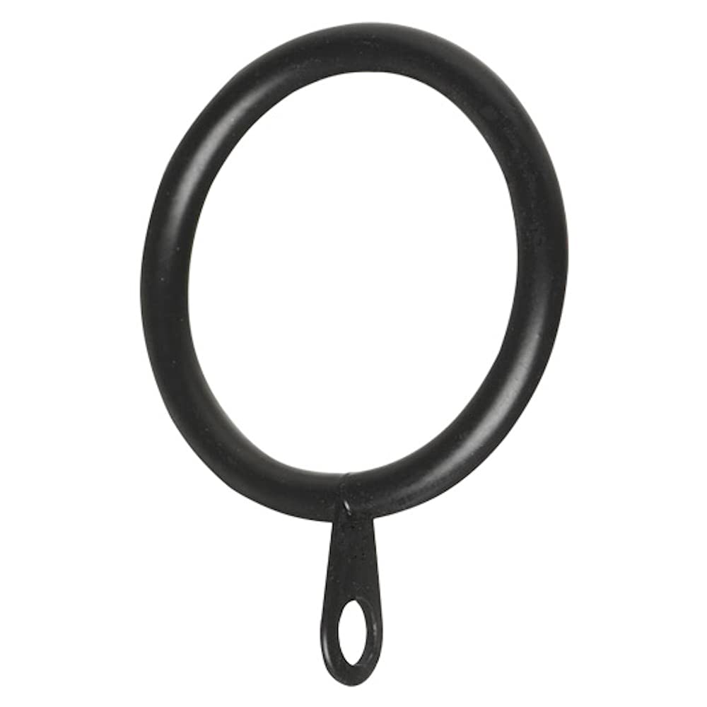 Merriway BH05947 (8 Pcs) Metal Curtain Drapery Pole Rod Rings with Fixed Eye, Inner Dia.45mm (1.3/4 inch) Outer Diameter 50 mm (2 inch) Black - Pack of 8 Pieces