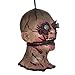 MONEIL Halloween Props Scary Hanging Severed Head Decorations,Life-Size Bloody Cut Off Corpse Head Ghost Animated Zombie Head for Haunted Houses Party Decor Funny Festive Supplies (Horror Head SF)