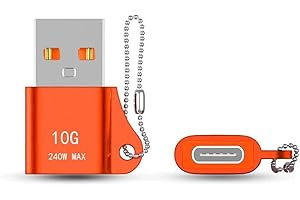 USB To USB C Adapter With Keychain, 240W Power For Seamless Connectivity Between USB C And USB A Devices(Orange)