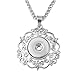 Souarts Silver Tone Color Floral Pendant Necklace Bracelet Fit 5.5mm DIY Snap Button, Snap Charms Snap Jewelry Necklace(Necklace)