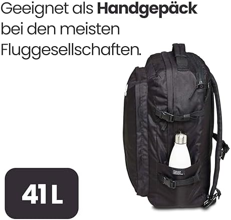 Freeway Rucksack Daypack Tagesrucksack schwarz mit Laptopfach Business Rucksack Reiserucksack Handgepäck Kabinenrucksack Kofferrucksack Uni, Arbeit für Damen & Herren 41 LT