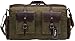IBLUE 21in X-Large Durable Canvas Weekend Travel Tote Genuine Leather Trim Carryon Handbag Overnight Bag Sports Duffel Shoulder Bag Gym Tote With Pockets