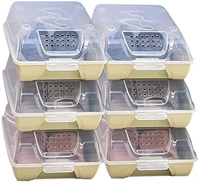 Hereinway Plastic Shoe Boxes With Lids for Closets and Entryway for Women Men, Shoe Box Storage Containers (Green-6 Pack)