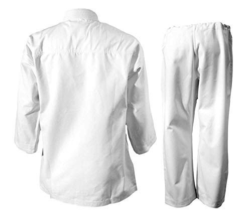 Zephyr Martial Arts K-Pro 14 oz. Karate Gi Student Uniform with Belt - White - 3
