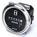 Qiorange Round Hour Meter Gauge Hourmeter 6 to 80V Boat Outboard Inboard Marine Lawn Tractor DC - Round Silvery Trim Ring