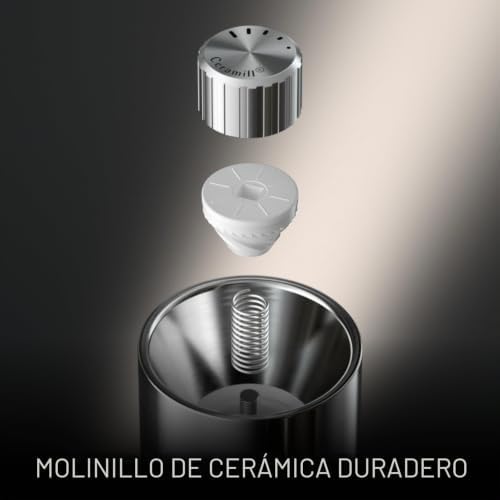 Ceramill Nature - Molinillo de especias, mecanismo de cerámica, grado de molienda ajustable, fácil llenado, sal y pimienta, tapa protectora, color marrón