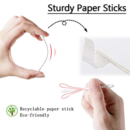 image for Subekyu Cotton Swab Black and White 400ct, Organic Cotton Buds With Sp