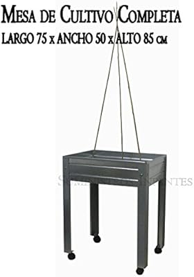 MESA DE CULTIVO COMPLETA Acero Galvanizado. Medidas: Largo 75cm x ...