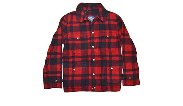 red plaid wool jacket mens