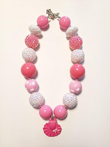 Chunky Necklace for Girls, Ballet Dancer Tutu Chunky Bead Jewelry, Childrens Big Bead Jewelry, Photo Prop, Fashion Jewelry for Toddlers, Pink Dancing Jewelry