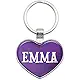 Metal Keychain Key Chain Ring Purple I Love Heart Names Female E Elys - Erica