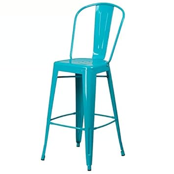 Rajtai Metal Kitchen/Bar / Cafe/Garden Chair in Turquoise Blue Color