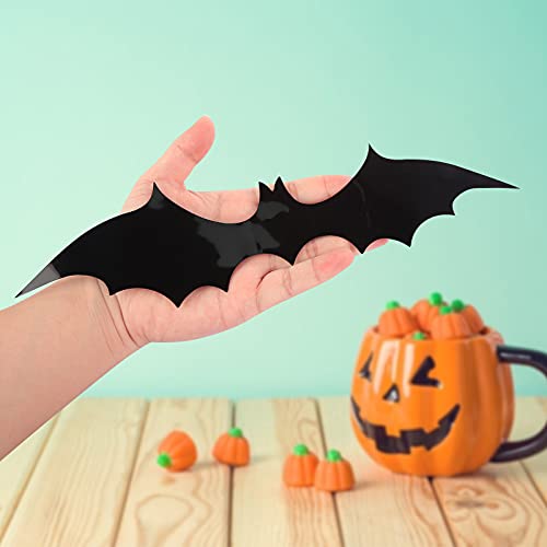 LOVEINUSA Plastic 3D Bat Decals, 120 PCS Bats Wall Decor Large Black Scary Bats Removable Bat Decoration for Indoor Outdoor Halloween Wall Decorations