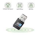 USB WiFi Adapter 300Mbps Plug and Play WiFi Dongle for PC Desktop Laptop,Wireless Network Adapter Support Windows 10/8/8.1/7/XP,Nano Size No CD Needed ...