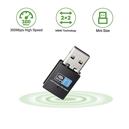 USB WiFi Adapter 300Mbps Plug and Play WiFi Dongle for PC Desktop Laptop,Wireless Network Adapter Support Windows 10/8/8.1/7/XP,Nano Size No CD Needed ...
