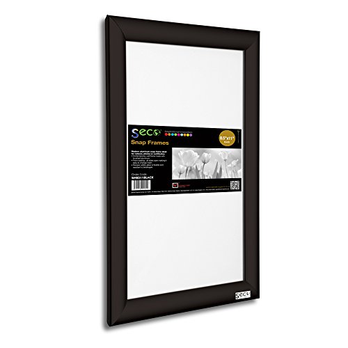 Front Load Easy Open Snap Frame Poster/Picture Frame 8.5 x 11 Inches, Black Aluminum Frame (SN8511Black)