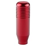 Dewhel JDM MT 5 6 Speed Aluminum Manual Short Throw Shift Gear Knob M10 x 1.5 Screw On For Honda Acura (Red)