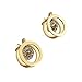 Think Positive Women's Stainless Steel Fashion Jewelry Sets Chain Pendant Earrings with Rhinestone Gold Plating