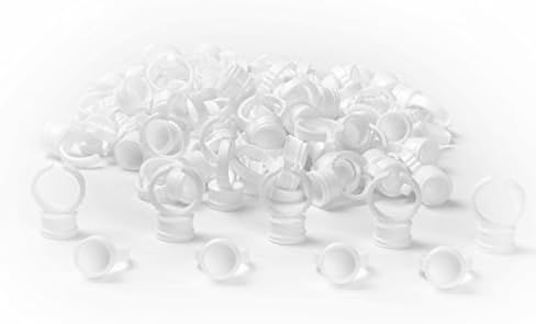 Kenzie Beauty 200 PCS Disposable Glue Rings Caps for Tattoo Glue Holder Eyelash Extension Rings