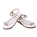 TOOPOOT Women's Sweet Summer Bohemia Beaded Sandals Clip Toe Flat Sandals (8, White)