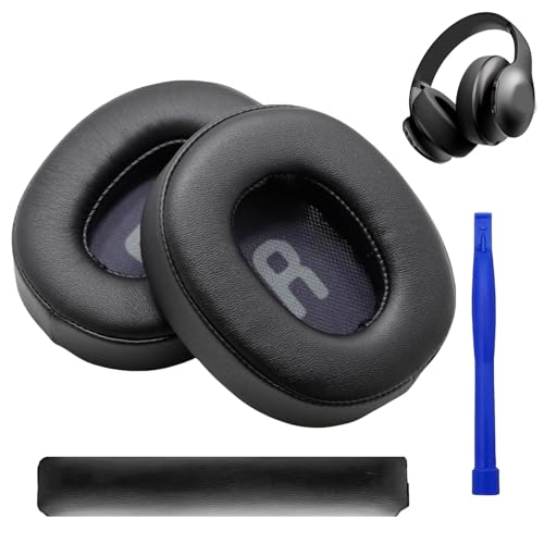 1 Pair Headphone Earpads and 1 Headband for JBL Tune 700(700BT)/710(710BT)/720(720BT)/750(750BT,750BTNC), 760(760NC), with Phonic Insulation Foam (Black)