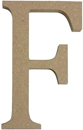 BEIGE FREE STANDING LETTER F UPPER CASE WOODEN MDF H13CM X W8CM X D2CM
