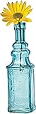 Luna Bazaar Turquoise Blue Square Decorative Glass Bottles - CG75A