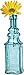 Luna Bazaar Turquoise Blue Square Decorative Glass Bottles - CG75A