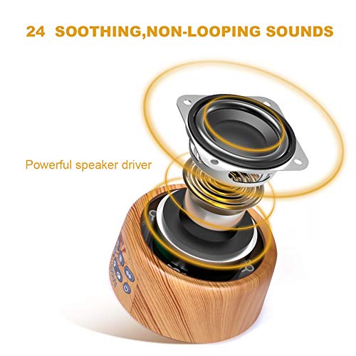 Douni White Noise Machine - Sleep Sound Machine with Soothing Sounds Timer & Memory Function for Sleeping & Relaxation,Sleep Therapy for Kid, Adult, Nursey, Home, Office, Travel.Wood Grain