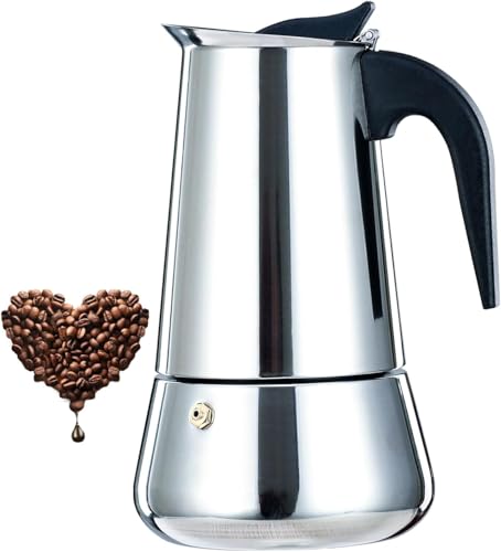 DITOSH 9 Cup 450 ml 15 oz Stovetop Espresso Maker Stainless Steel Moka Pot Espresso Maker Percolator Italian Coffee Maker Capable Moka Coffee Machine Cafe Percolator Maker for Home & Camping