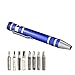 SWATOM 8 in 1 Mini Screwdriver Set Small Screwdrivers Pen Magnetic Repair Tools EDC Compact Precision Gadgets for Computer Eyeglasses Daily Home Improvement Use (Blue)