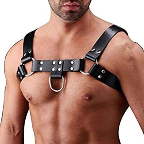 CKMORLS Leather Harness Men - PU Leather Body Chest Half Harness Belt High Elastic